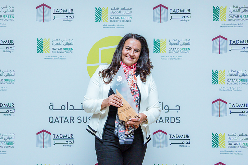 With the Green Corporate Event prize - Loubna Aghzafi, Country Manager, dmg events DohaMedia Contact